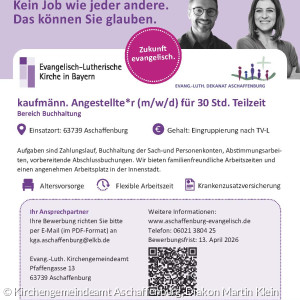 Stellenanzeige 30h-Kraft Buchhaltung KGA