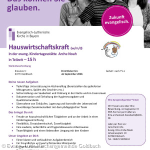 Ausschreibung für eine Küchenkraft-Stelle
