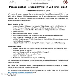 Stellenanzeige St. Jakobus Text